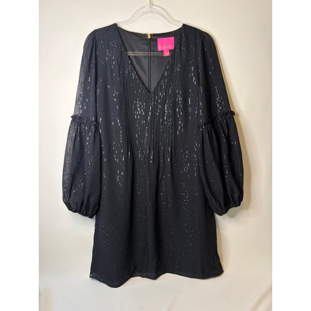 Lilly Pulitzer Black Metallic Speckled Mini Dress